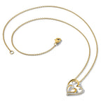 Cheryl M Sterling Silver Gold-plated Brilliant-cut CZ Fancy Double Heart 18 Inch Necklace