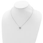 Cheryl M Sterling Silver Rhodium-plated Brilliant-cut Vibrant CZ Heart 18 Inch Necklace