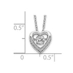 Cheryl M Sterling Silver Rhodium-plated Brilliant-cut Vibrant CZ Heart 18 Inch Necklace