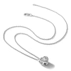 Cheryl M Sterling Silver Rhodium-plated Brilliant-cut Vibrant CZ Heart 18 Inch Necklace