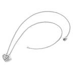 Cheryl M Sterling Silver Rhodium-plated Brilliant-cut Vibrant CZ Heart 18 Inch Necklace