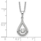 Cheryl M Sterling Silver Rhodium-plated Brilliant-cut Vibrant CZ Teardrop 18 Inch Necklace