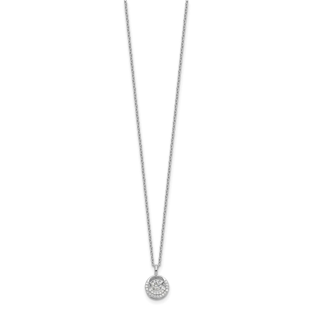 Cheryl M Sterling Silver Rhodium-plated Brilliant-cut Vibrant CZ Circle 18 Inch Necklace