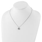 Cheryl M Sterling Silver Rhodium-plated Brilliant-cut Vibrant CZ Circle 18 Inch Necklace