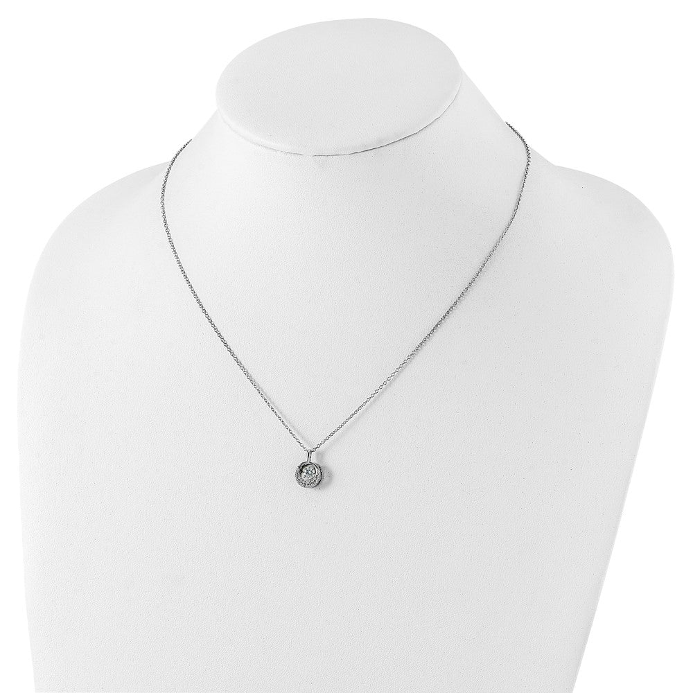 Cheryl M Sterling Silver Rhodium-plated Brilliant-cut Vibrant CZ Circle 18 Inch Necklace
