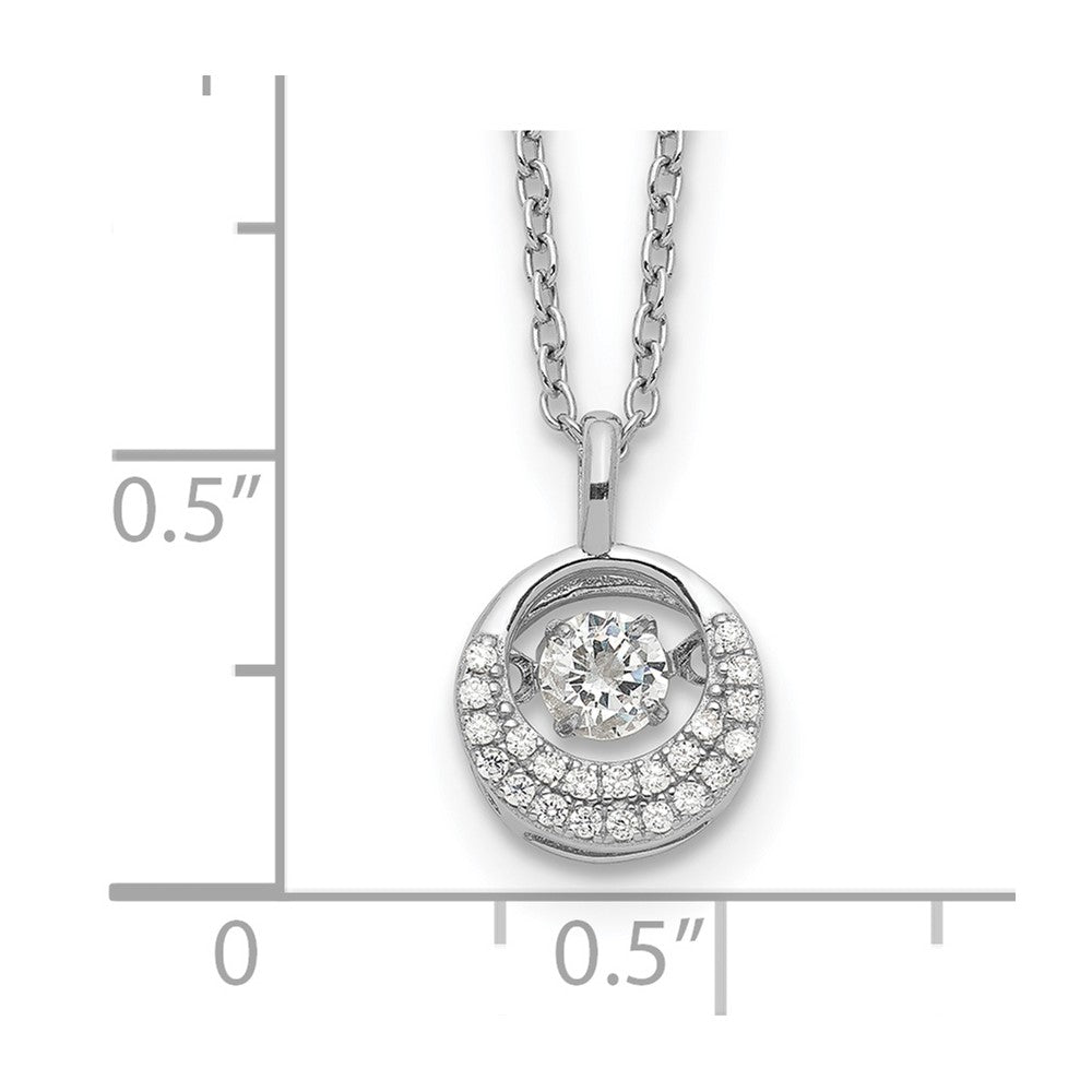 Cheryl M Sterling Silver Rhodium-plated Brilliant-cut Vibrant CZ Circle 18 Inch Necklace