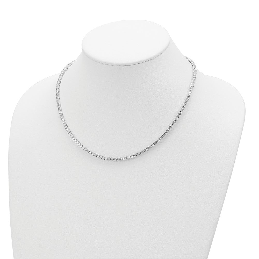 Cheryl M Sterling Silver Rhodium-plated Brilliant-cut CZ 18 Inch Necklace