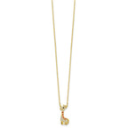 Cheryl M Sterling Silver Gold-plated Enameled and Brilliant-cut Black and White CZ Giraffe 18.25 Inch Necklace