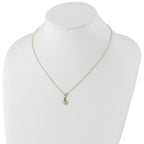 Cheryl M Sterling Silver Gold-plated Enameled and Brilliant-cut Black and White CZ Giraffe 18.25 Inch Necklace