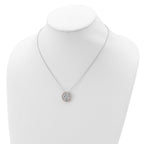 Cheryl M Sterling Silver Rhodium-plated and Rose Gold-plated Brilliant-cut CZ Owls Circle 18.25 Inch Necklace