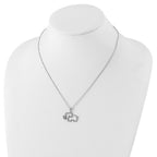 Cheryl M Sterling Silver Rhodium Plated Brilliant-cut CZ Elephant 18.25 Inch Necklace