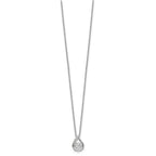 Cheryl M Sterling Silver Rhodium-plated Brilliant-cut Vibrant CZ Teardrop 18 Inch Necklace