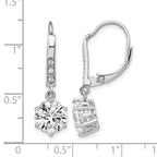 Cheryl M Sterling Silver Rhodium-plated Brilliant-cut CZ Dangle Leverback Earrings