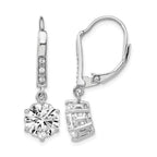 Cheryl M Sterling Silver Rhodium-plated Brilliant-cut CZ Dangle Leverback Earrings