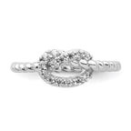 Cheryl M Sterling Silver Rhodium-plated Brilliant-cut CZ Knot Ring