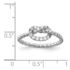 Cheryl M Sterling Silver Rhodium-plated Brilliant-cut CZ Knot Ring