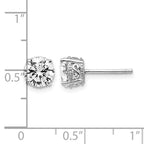 Cheryl M Sterling Silver Rhodium-plated Brilliant-cut CZ 6.5mm Stud Post Earrings