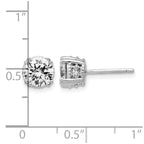 Cheryl M Sterling Silver Rhodium-plated Round Brilliant-cut 6.5mm CZ Post Stud Earrings