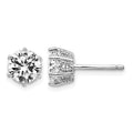 Cheryl M Sterling Silver Rhodium-plated Brilliant-cut 6.5mm CZ Post Stud Earrings