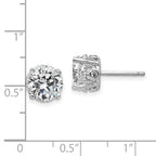 Cheryl M Sterling Silver Rhodium-plated Brilliant-cut CZ 8mm Stud Post Earrings