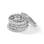 Cheryl M Sterling Silver Rhodium-plated Brilliant-cut CZ 5 Piece Eternity Ring Set