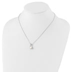 Cheryl M Sterling Silver Rhodium-plated Freshwater Cultured Pearl and Brilliant-cut CZ Swirl 18 Inch Necklace