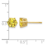 Cheryl M Sterling Silver Gold-plated Yellow Brilliant-cut 6.5mm CZ Stud Post Earrings