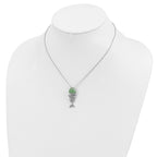 Cheryl M Sterling Silver Rhodium-plated Enameled Brilliant-cut CZ Fish 18 Inch Necklace