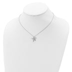 Cheryl M Sterling Silver Rhodium-plated Brilliant-cut CZ Starfish 18 Inch Necklace