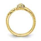 Cheryl M Sterling Silver Gold-plated Brilliant-cut Black and White CZ Snake Ring