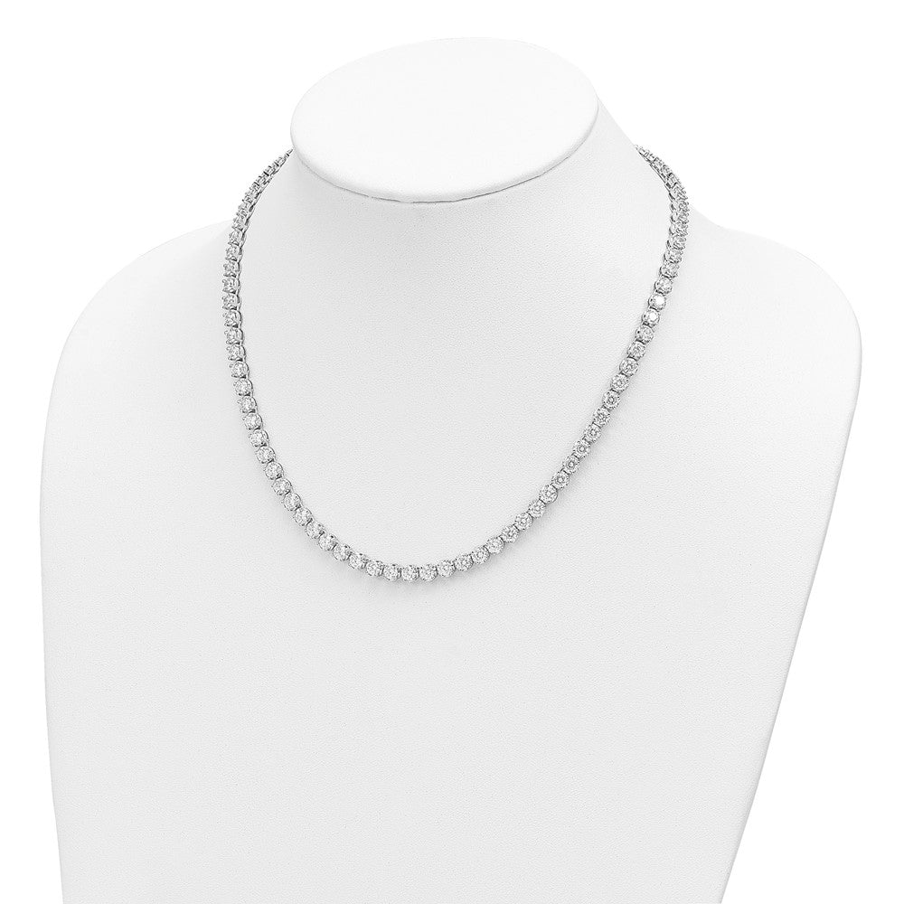Cheryl M Sterling Silver Rhodium-plated Brilliant-cut CZ 18 Inch Necklace