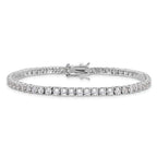 Cheryl M Sterling Silver Rhodium-plated Brilliant-cut CZ 7 Inch Tennis Bracelet