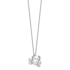 Cheryl M Sterling Silver Rhodium-plated Freshwater Cultured Pearl and Brilliant-cut CZ Crab 18 Inch Necklace