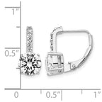 Cheryl M Sterling Silver Rhodium-plated Brilliant-cut CZ Leverback Earrings