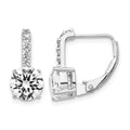 Cheryl M Sterling Silver Rhodium-plated Brilliant-cut CZ Leverback Earrings