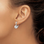 Cheryl M Sterling Silver Rhodium-plated Brilliant-cut CZ Leverback Earrings