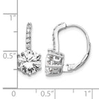 Cheryl M Sterling Silver Rhodium-plated Brilliant-cut CZ Leverback Earrings