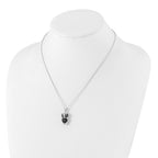 Cheryl M Sterling Silver Black CZ Owl Necklace