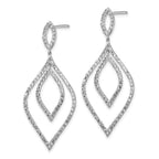 Cheryl M Sterling Silver Rhodium-plated Brilliant-cut CZ Fancy Flames Post Dangle Earrings