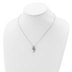 Cheryl M Sterling Silver Rhodium-plated Enameled Freshwater Cultured Pearl and Brilliant-cut CZ Seahorse 18 Inch Necklace