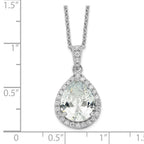 Cheryl M Sterling Silver Rhodium-plated Brilliant-cut Teardrop CZ Halo 18 Inch Necklace