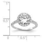 Cheryl M Sterling Silver Rhodium-plated Brilliant-cut CZ Round Halo with Side Stones Ring