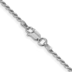 Sterling Silver Rhodium-plated 1.7mm Diamond-cut Rope Chain