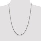 Sterling Silver Rhodium-plated 2.75mm Diamond-cut Rope Chain
