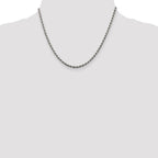 Sterling Silver Rhodium-plated 2.75mm Diamond-cut Rope Chain