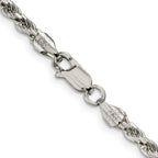Sterling Silver 3.2mm Diamond-cut Rope Chain