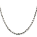 Sterling Silver 4.25mm Diamond-cut Rope Chain