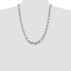 Sterling Silver 9.0mm Diamond-cut Rope Chain
