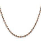 Sterling Silver And Rose Vermeil 2.5mm Diamond-cut Rope Chain