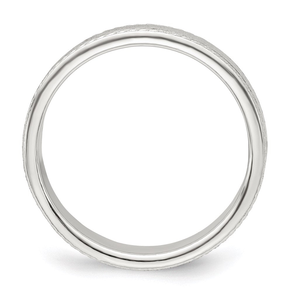 Sterling Silver 4mm Flat with Rope Edge Band